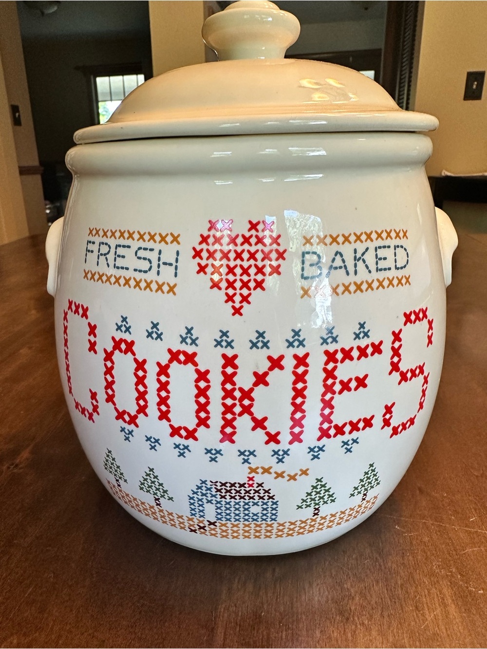 Vintage Fresh Baked Cookies Treasure Craft Ceramic Cookie Jar Cottagecore Farm